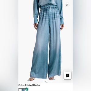 Splendid x Kate Young Stretch Silk Wide Leg Pants NWT